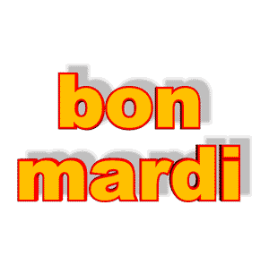 Gif animé Bon mardi jaune et rouge